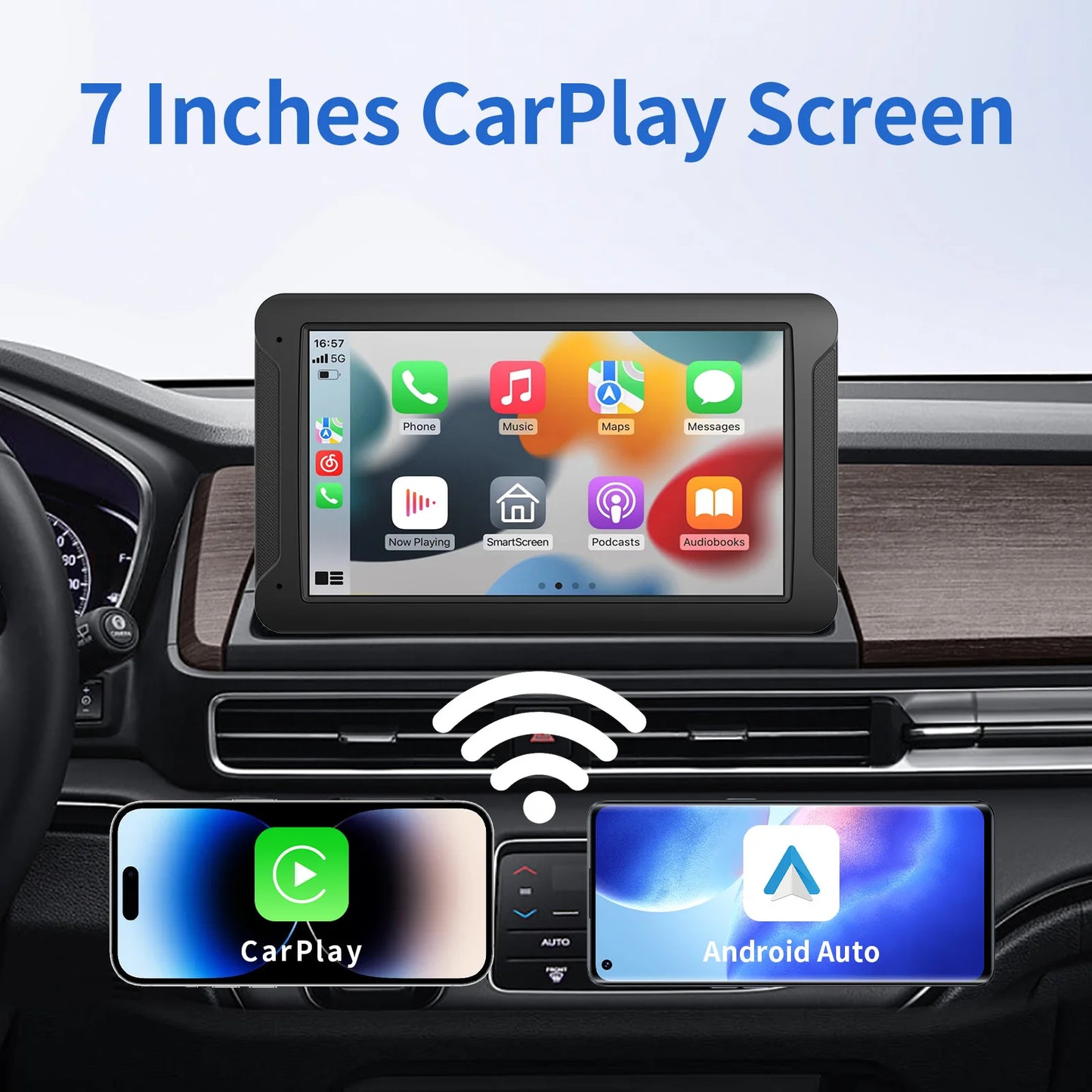 10" Smart Car Display – Wireless CarPlay & Android Auto, Touchscreen, Bluetooth, Backup Camera Ready