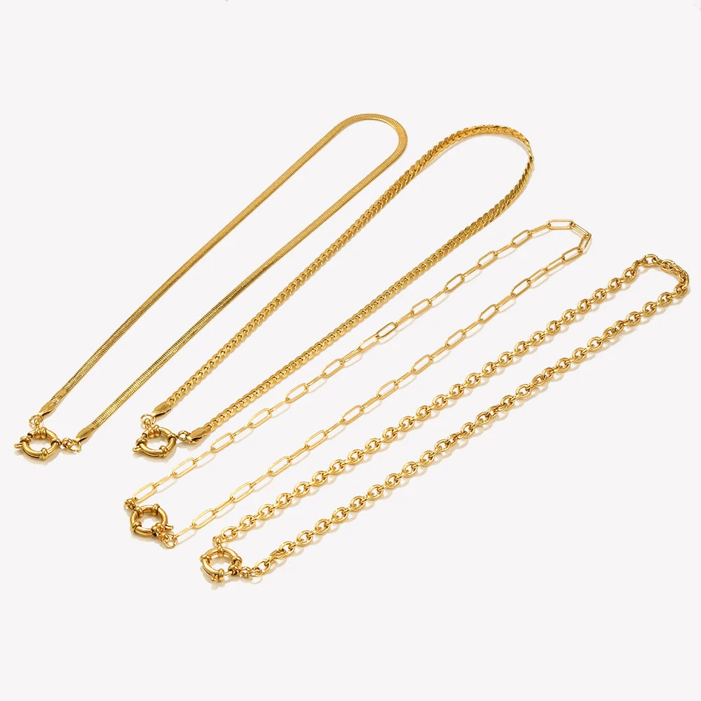 18K gold-plated stainless steel chain necklace