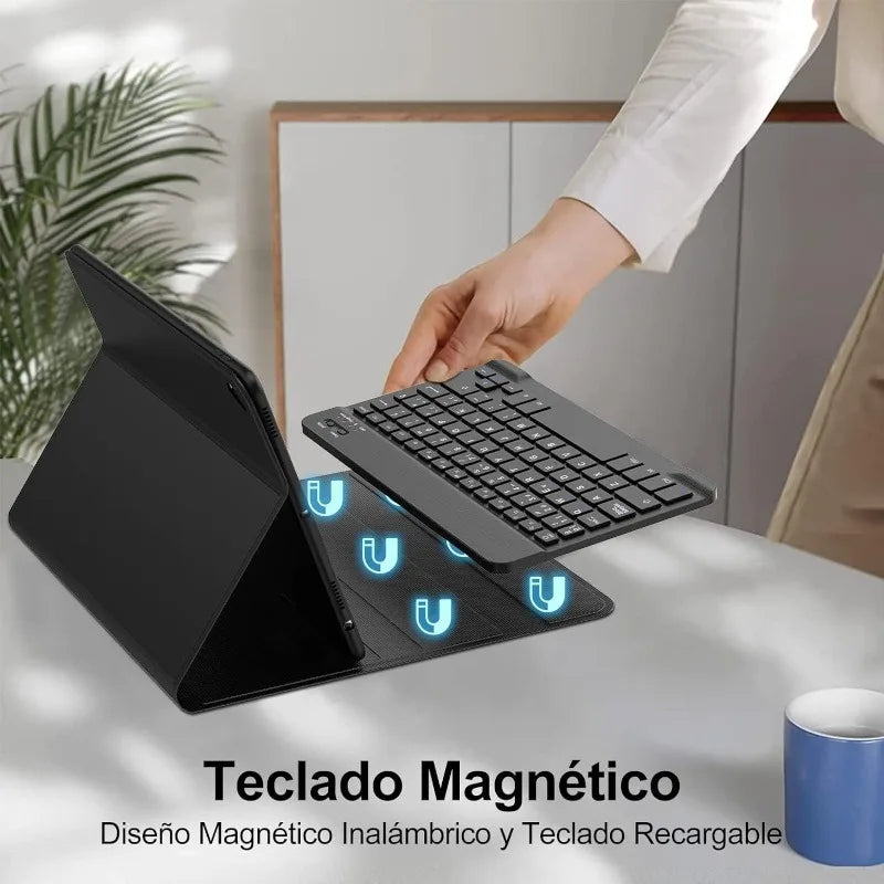 Magnetic iPad Keyboard Case with Touchpad – Slim, Wireless & Multi-Angle Stand