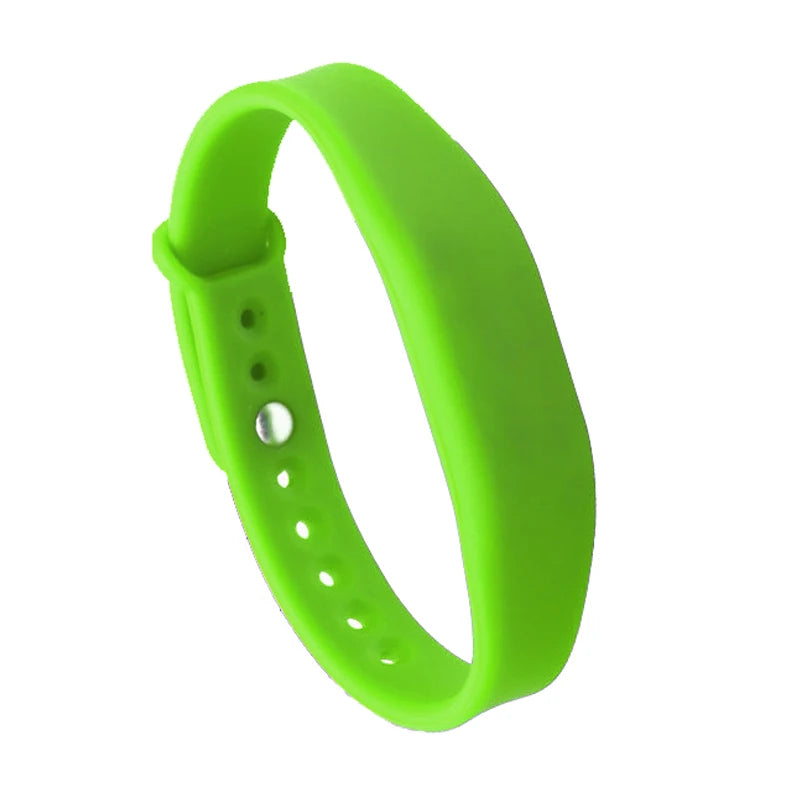 Green wristband on a white background