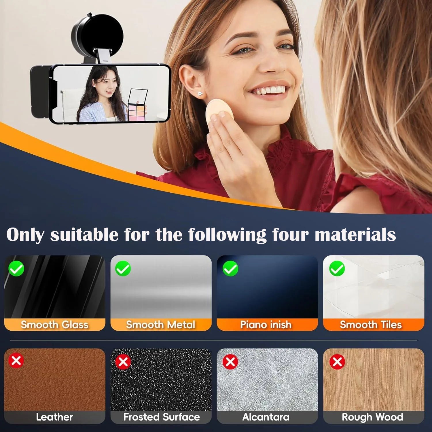 Universal 360 rotating car phone holder for smooth surfaces”