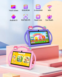 7-Inch Kids Android Learning Tablet – Dual Camera, WiFi, Educational Apps, Case Included