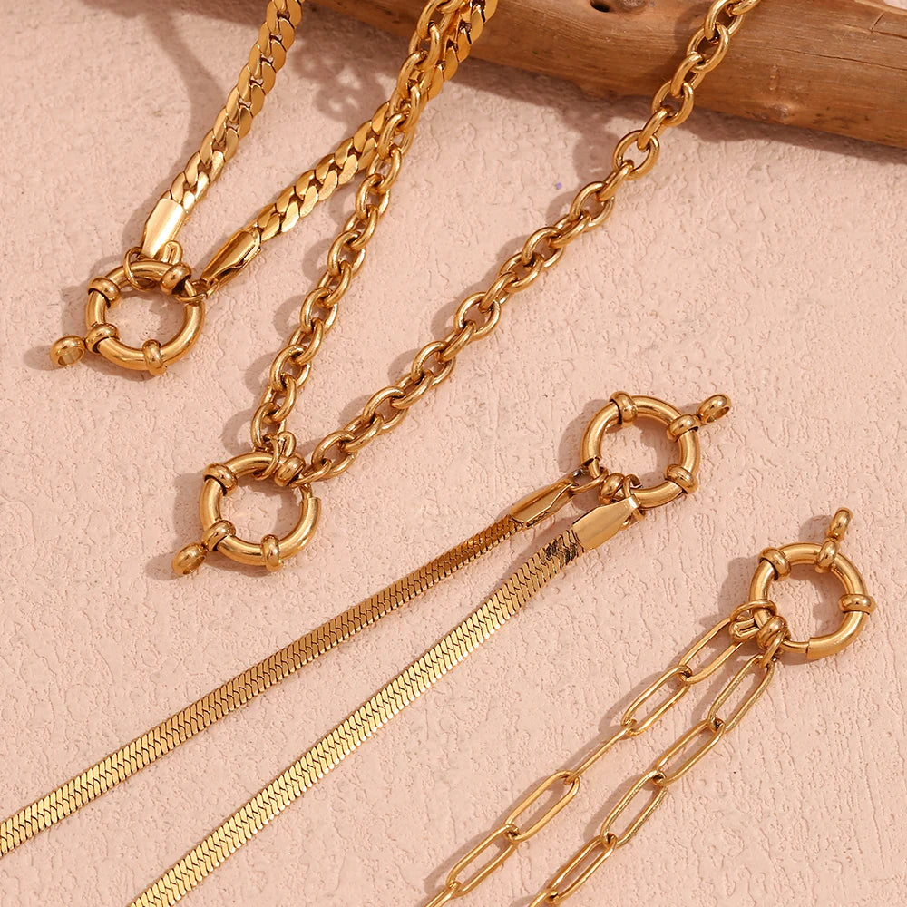 18K gold-plated stainless steel chain necklace