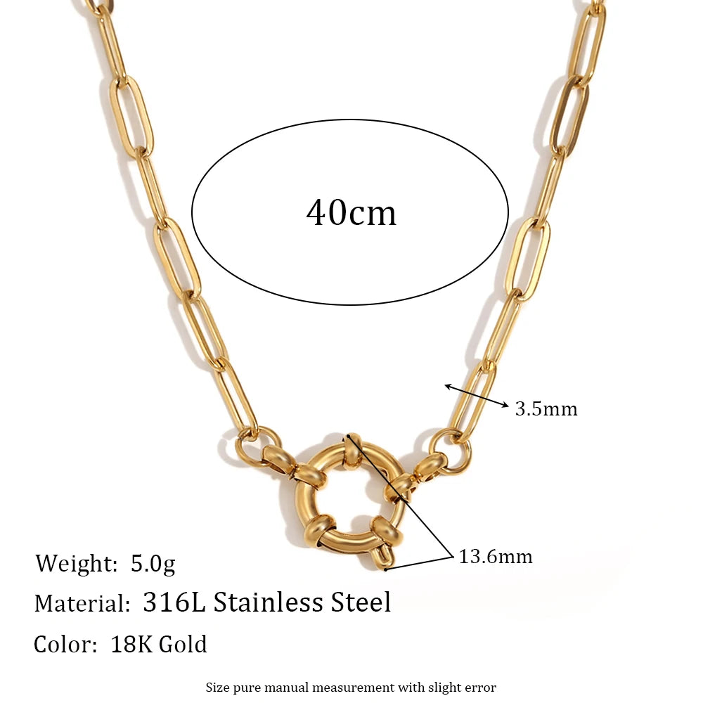 18K gold-plated stainless steel chain necklace