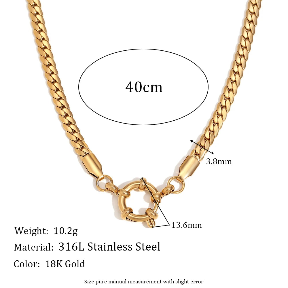 18K gold-plated stainless steel chain necklace