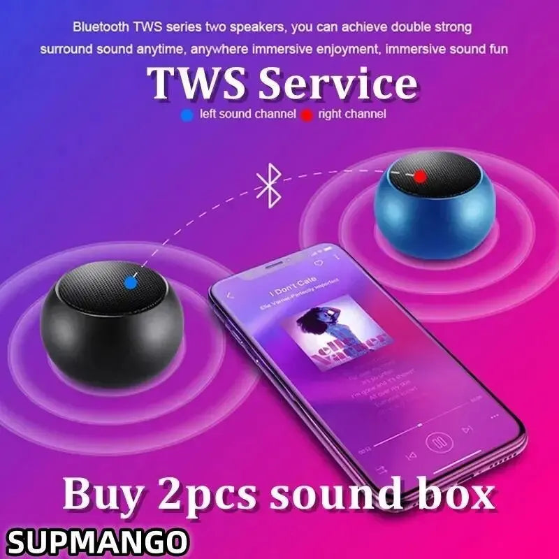 Black mini orb Bluetooth speaker with LED lighting

