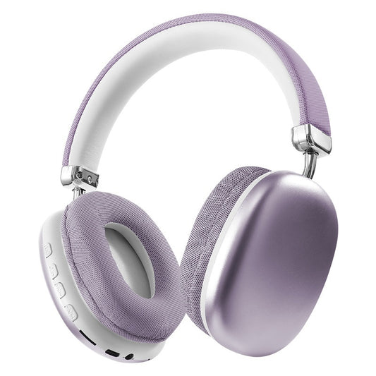 Lavender and white headphones on a white background. Lynda Kay's Shop
