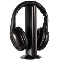 “Black wireless over-ear Hi-Fi headphones with cushioned ear pads and foldable design.”